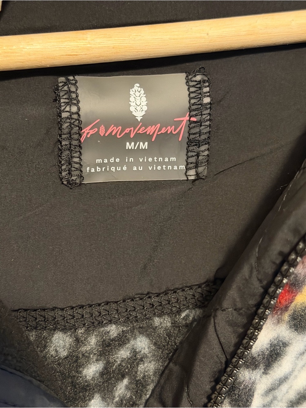 FP Movement by Free People Red Multi Floral-Print Hooded Bomber Jacket - Picture 3 of 3